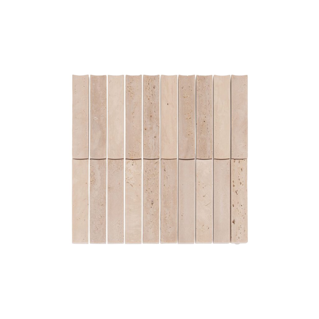 Ravenna Travertine Inverted Finger Mosaic Tile