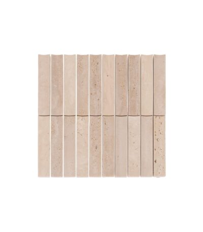 Ravenna Travertine Inverted Finger Mosaic Tile