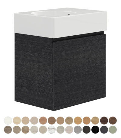 Reba Ensuite Door 600 Left Bowl Wall Hung Vanity