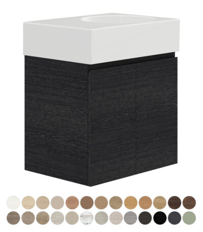 Reba Ensuite Door 600 Right Bowl Wall Hung Vanity