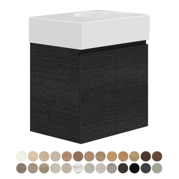 Reba Ensuite Door 600 Right Bowl Wall Hung Vanity