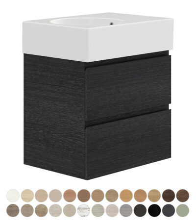 Reba Ensuite Drawer 600 Left Bowl Wall Hung Vanity