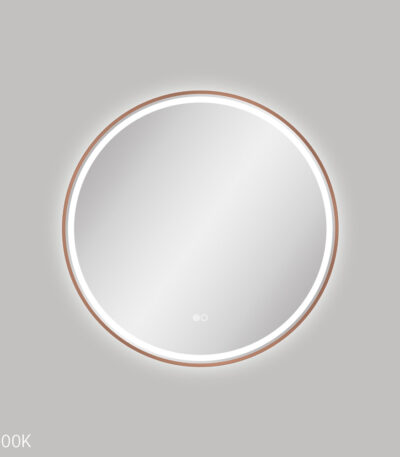 Reba LED Brushed Copper Framed Mirror, 700mm