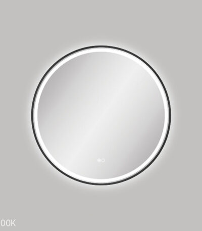 Reba LED Matte Black Framed Mirror, 700mm
