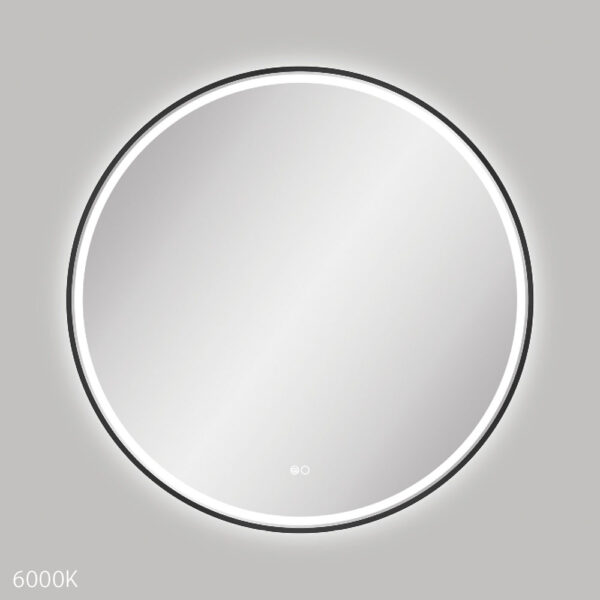 Reba LED Matte Black Framed Mirror, 900mm