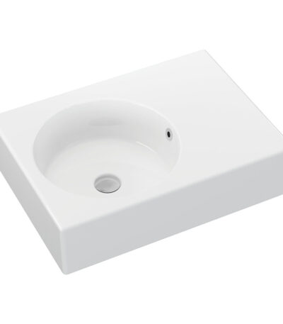 Reba Left Bowl Wall Basin, No Tap Hole