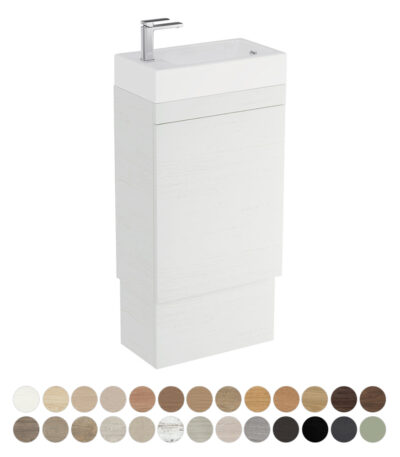 Riley Slim Ensuite 450 Floor Standing Vanity, Ralph Basin-Top with Overflow