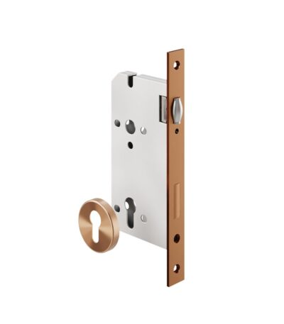 Roller Mortice Lock - 60mm Backset - Brushed Copper