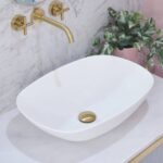 Rolo Above Counter Ceramic Basin - Matt White - Oval - 540mm | SSB114-MW