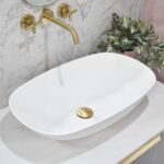 Rolo Above Counter Ceramic Basin - Matt White - Oval - 630mm | SSB115-MW