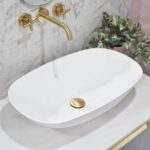 Rolo Above Counter Ceramic Basin - Matt White - Oval - 630mm | SSB115-MW