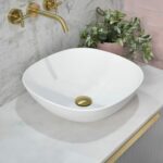 Rolo Above Counter Ceramic Basin - Matt White - Square - 430mm | SSB113-MW