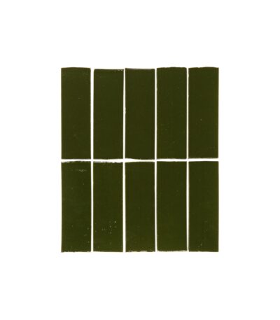 Rommani Handmade Zellige Rectangle Tile - Forest Green
