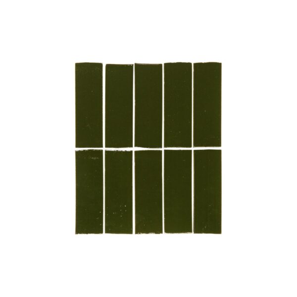 Rommani Handmade Zellige Rectangle Tile - Forest Green