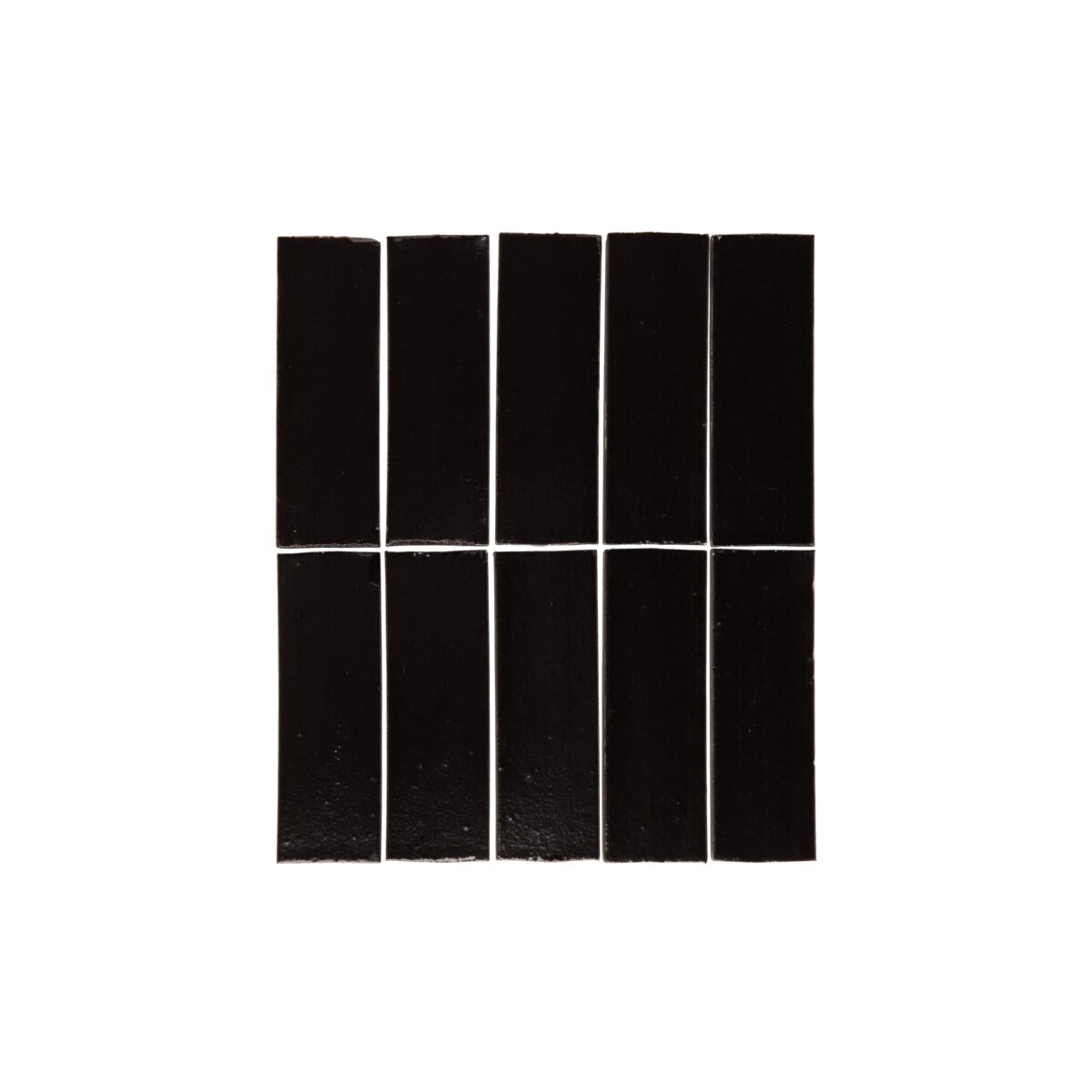Rommani Handmade Zellige Rectangle Tile - Raven Black