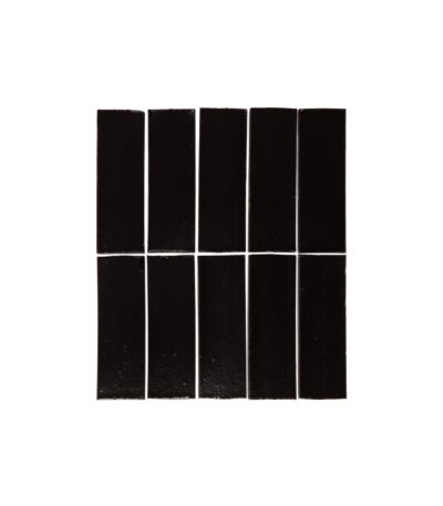 Rommani Handmade Zellige Rectangle Tile - Raven Black