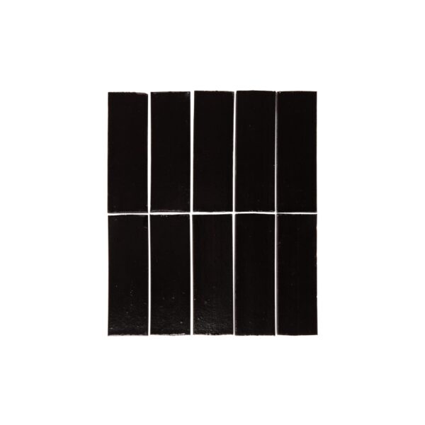 Rommani Handmade Zellige Rectangle Tile - Raven Black