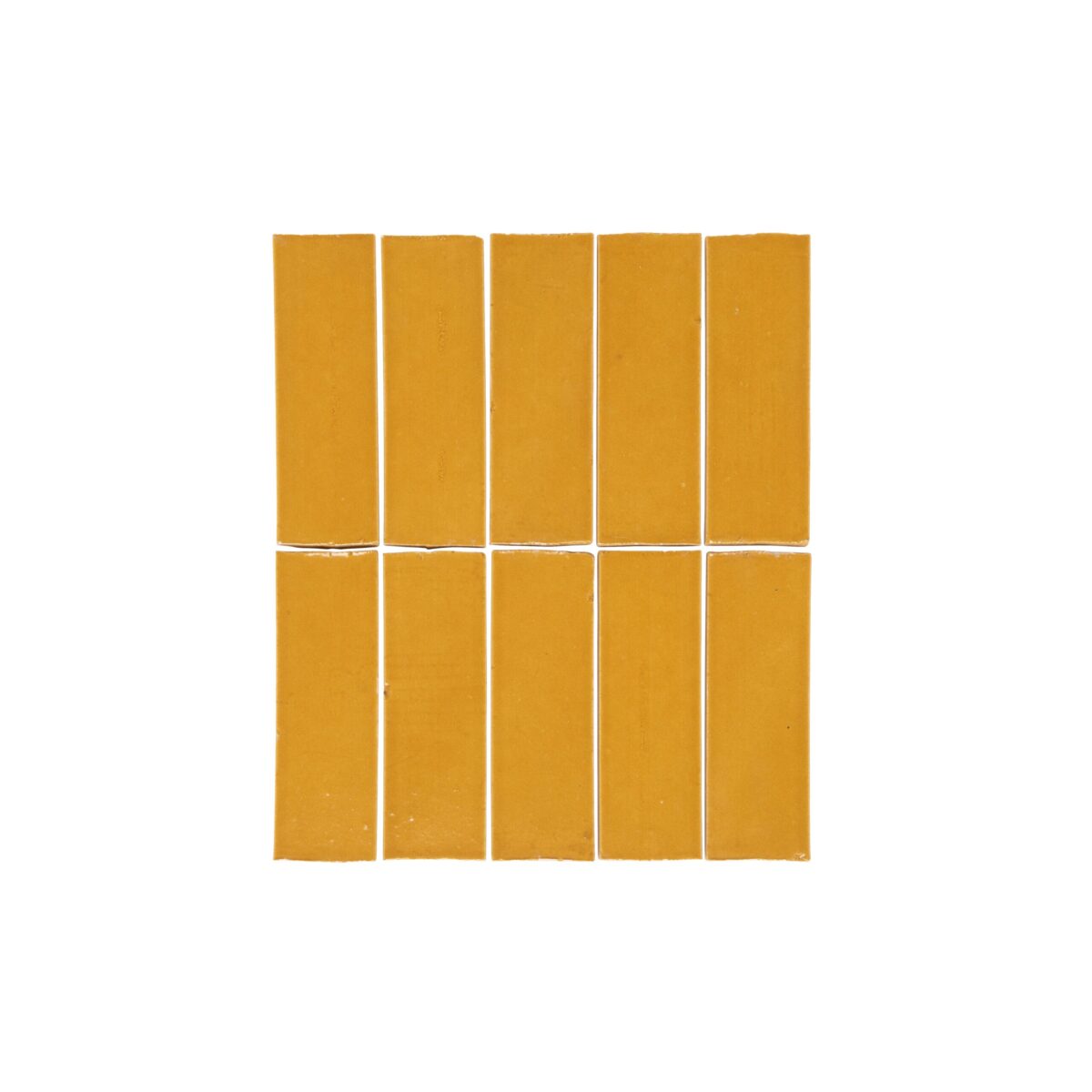 Rommani Handmade Zellige Rectangle Tile - Saffron Yellow