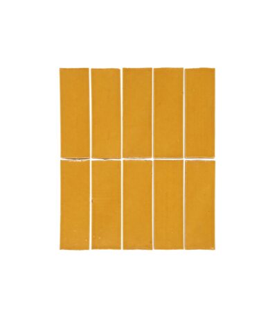 Rommani Handmade Zellige Rectangle Tile - Saffron Yellow