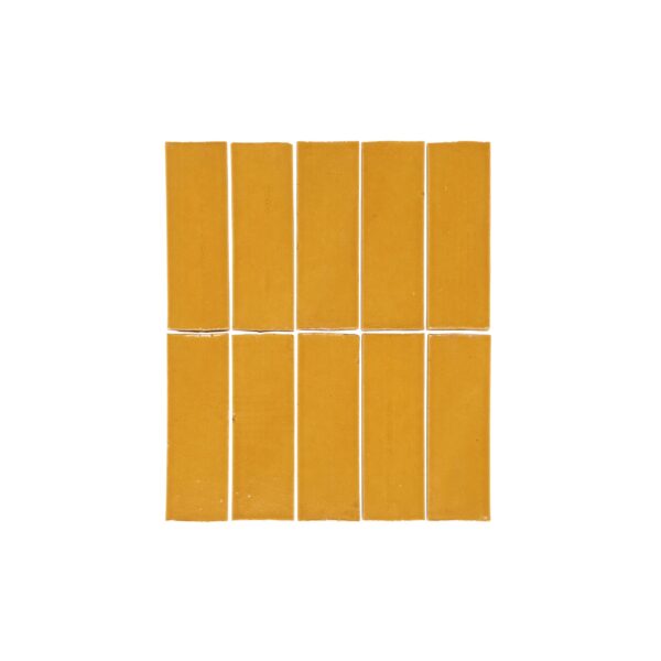 Rommani Handmade Zellige Rectangle Tile - Saffron Yellow