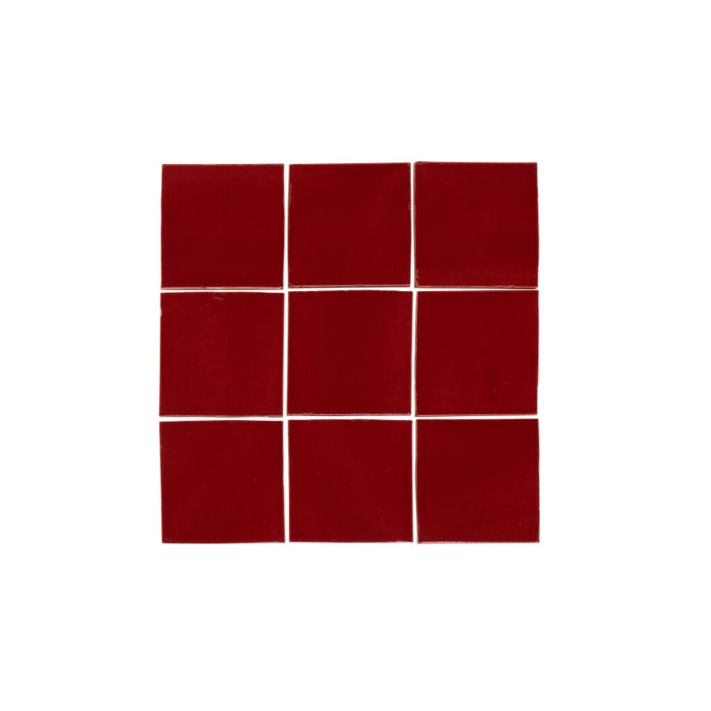 Rommani Handmade Zellige Square Tile - Cherry
