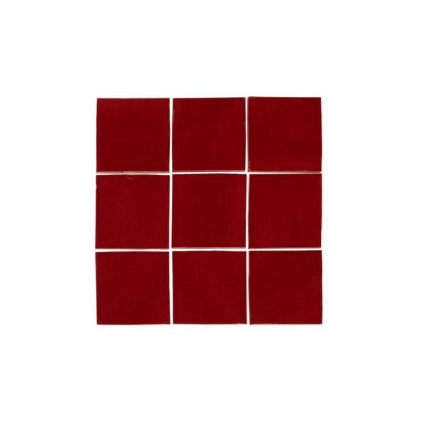 Rommani Handmade Zellige Square Tile - Cherry