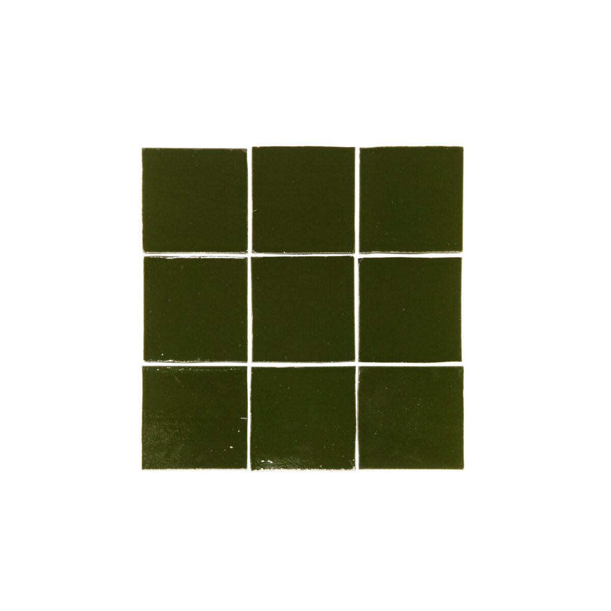 Rommani Handmade Zellige Square Tile - Forest Green