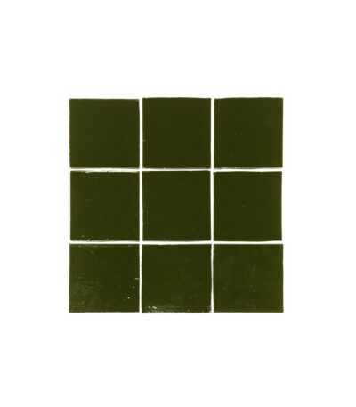 Rommani Handmade Zellige Square Tile - Forest Green