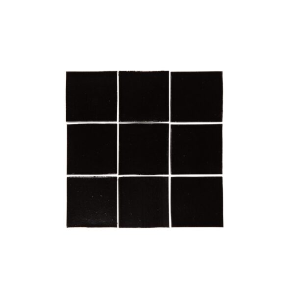 Rommani Handmade Zellige Square Tile - Raven Black
