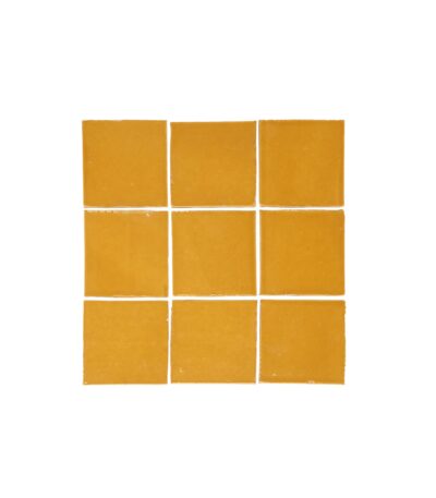 Rommani Handmade Zellige Square Tile - Saffron Yellow