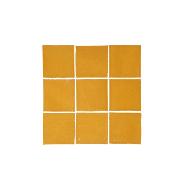 Rommani Handmade Zellige Square Tile - Saffron Yellow