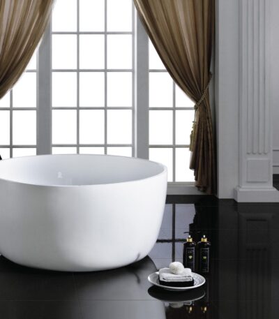 Ronda Round Freestanding Bathtub - Gloss White - Overflow - 1400mm | RBT1350