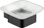 Rosa Glass Soap Dish - Matt Black | 6403-B