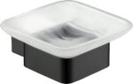 Rosa Glass Soap Dish - Matt Black | 6403-B