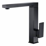 Rosa High Rise Square Sink Mixer - Matt Black | PSS1008SB-B