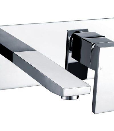 Rosa Square Bath Wall Basin Mixer With Spout - Chrome | PSS3003SB