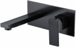 Rosa Square Bath Wall Basin Mixer With Spout - Matt Black | PSS3003SB-B