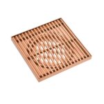 Rose Gold Linear Floor Grate - Stainless Steel - 115mm (80mm Waste)