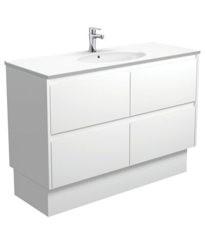Rotondo Amato 1200 Satin White Vanity On Kick