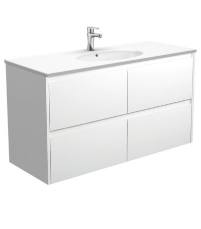 Rotondo Amato 1200 Satin White Wall-Hung Vanity