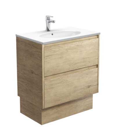 Rotondo Amato 750 Scandi Oak Vanity On Kick