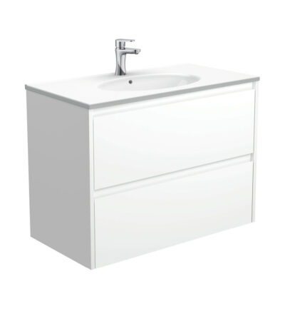 Rotondo Amato 900 Satin White Wall-Hung Vanity