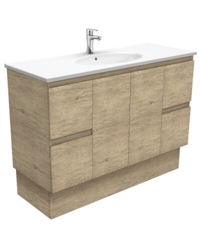 Rotondo Edge Scandi Oak 1200 Vanity On Kickboard