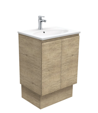 Rotondo Edge Scandi Oak 600 Vanity On Kickboard