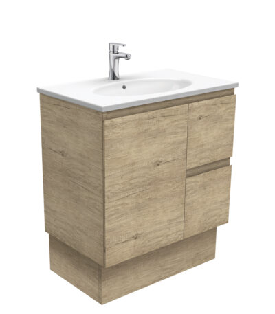Rotondo Edge Scandi Oak 750 Vanity On Kickboard