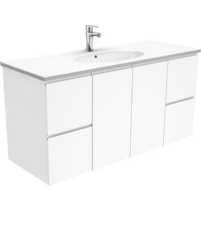 Rotondo Fingerpull Gloss White 1200 Wall-Hung Vanity