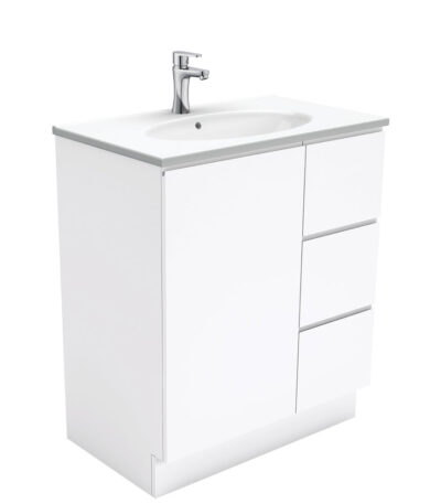 Rotondo Fingerpull Gloss White 750 Vanity On Kickboard