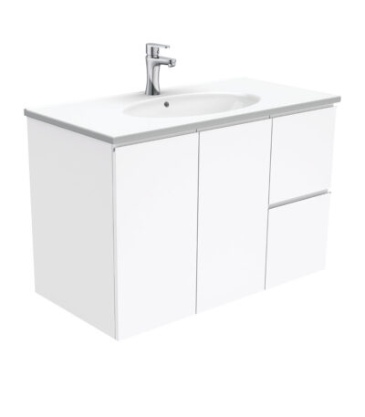Rotondo Fingerpull Gloss White 900 Wall-Hung Vanity