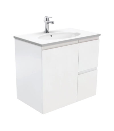 Rotondo Fingerpull Satin White 750 Wall-Hung Vanity