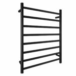 Round Black Electric Heated Towel Rack - 8 Bars - 620mm | OX08.R.HTR